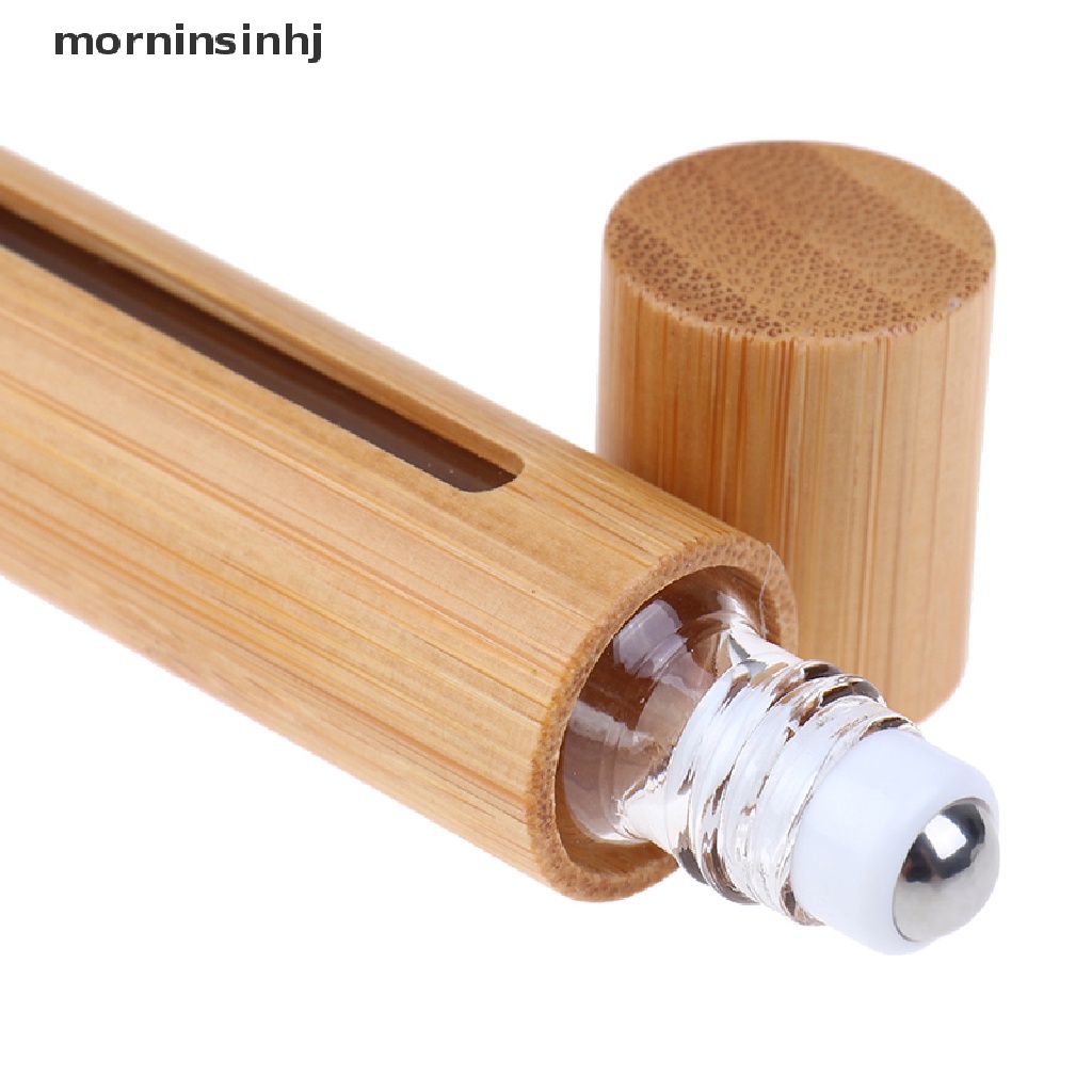 Mornin Botol Roller Kosong Isi Ulang 10ml Bahan Bambu Untuk Essential Oil