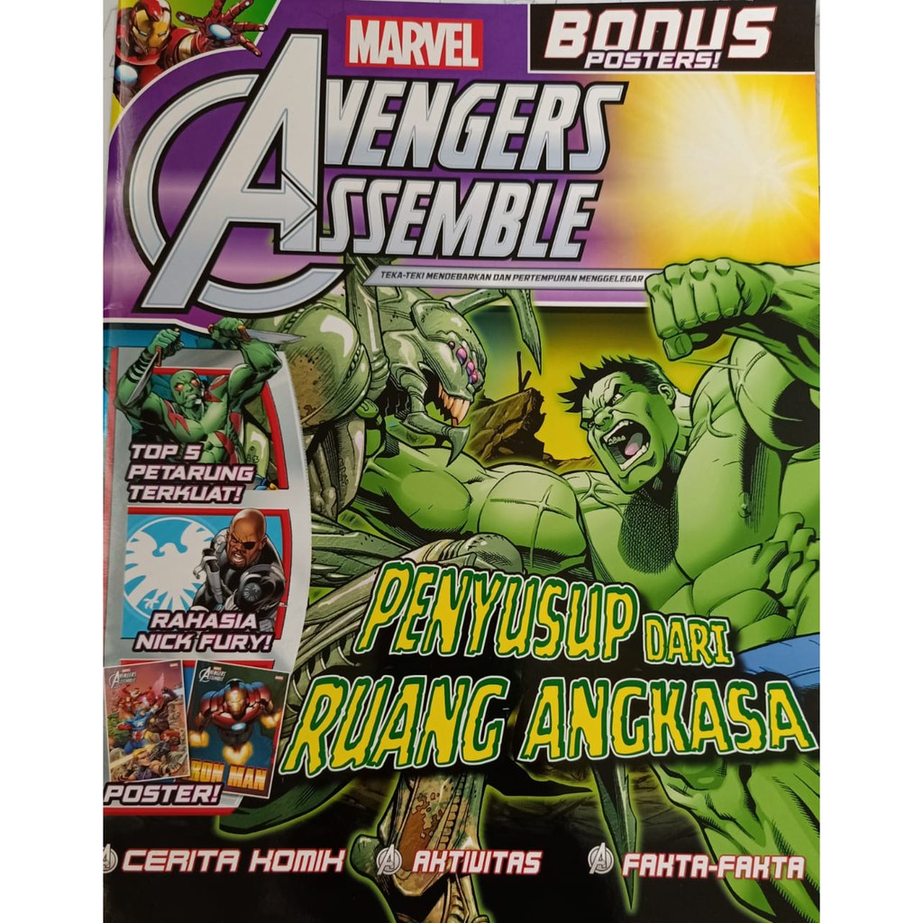 Buku Cerita Anak Komik & Aktivitas Marvel Avengers Assemble " Penyusup Dari Ruang Angkasa","Ant-man"