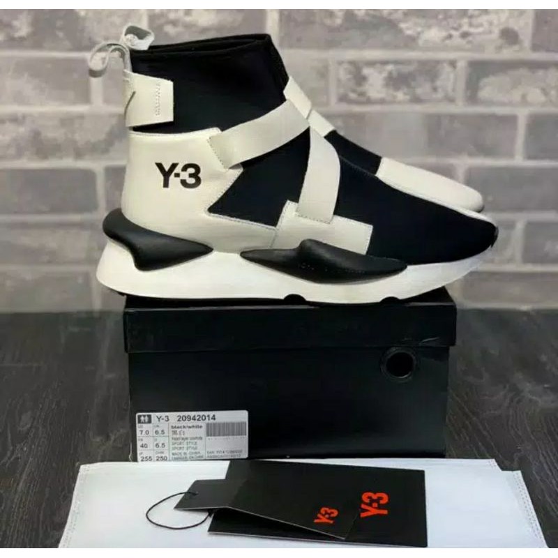 ADIDAS Y-3 HIGH SNEAKERS " BLACK WHITE " Unauthorized Authentic