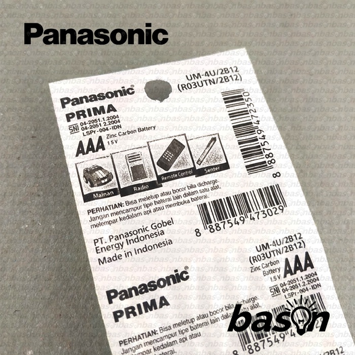 Baterai Panasonic AAA Prima Blue (isi A3 12 pcs) - Batere Remote / Kecil