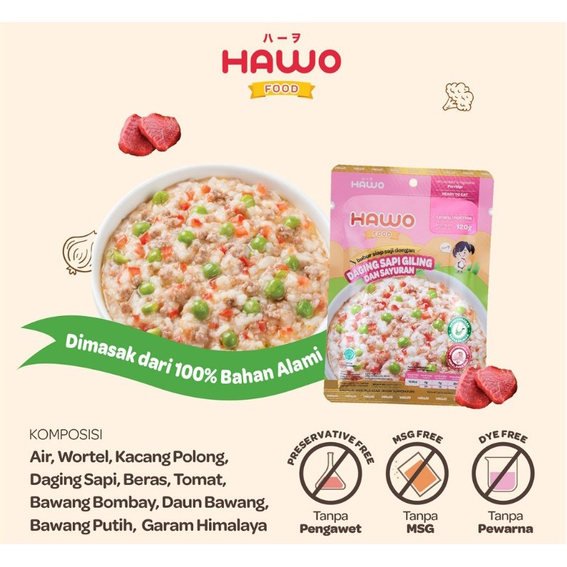 Hawo Baby Food / Makanan Bayi Ready to Eat / Mpasi 120gr Wakodo Baby food