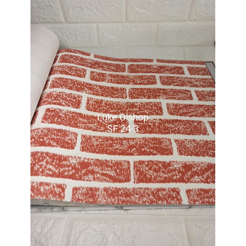 Wallpaper Dinding Motif Batu Bata Timbul