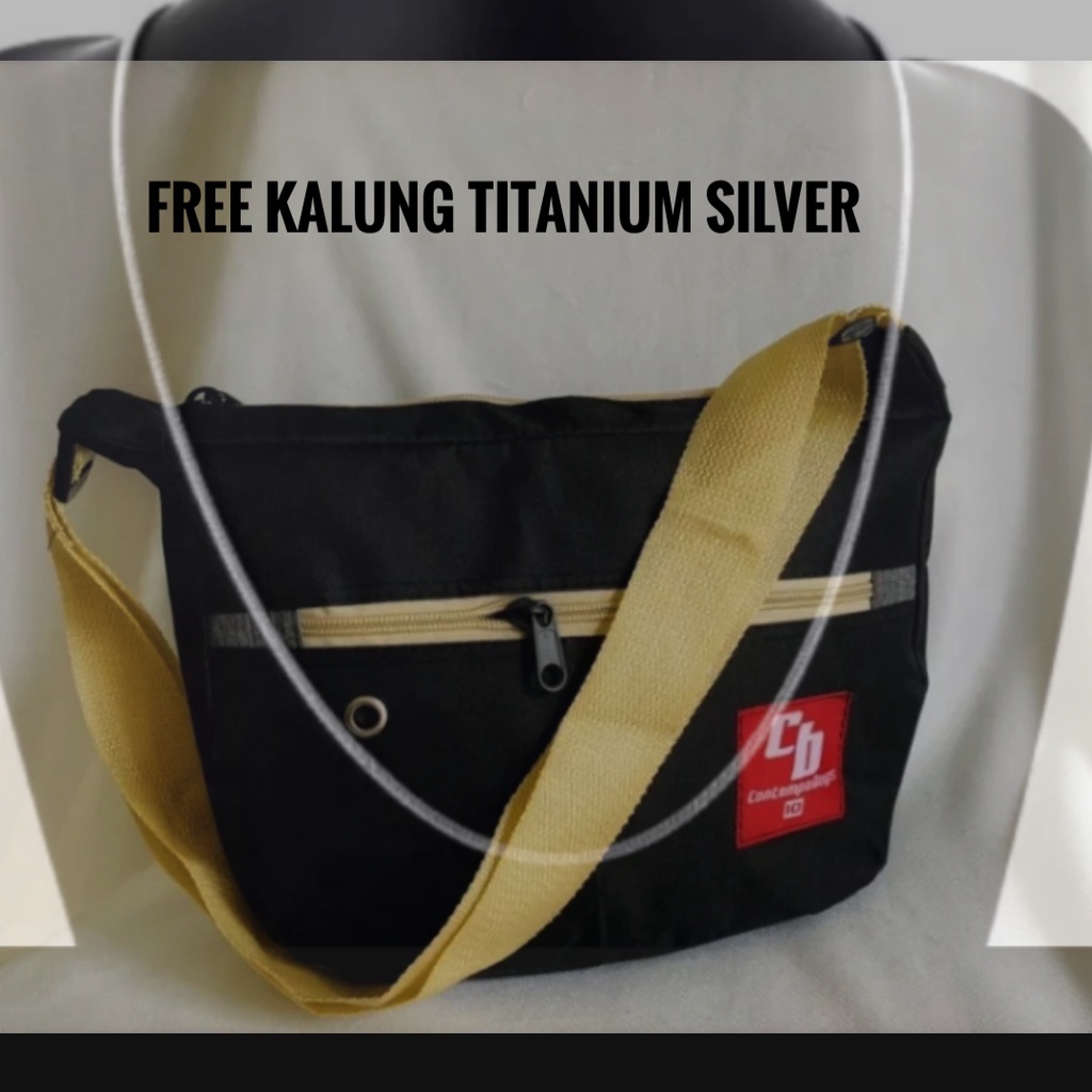 Terbaru Dari Toko Kita Tas Free Kalung Titanium Silver/  tas selempang cowok murah keren slingbag perahu headset kekinian/Tas