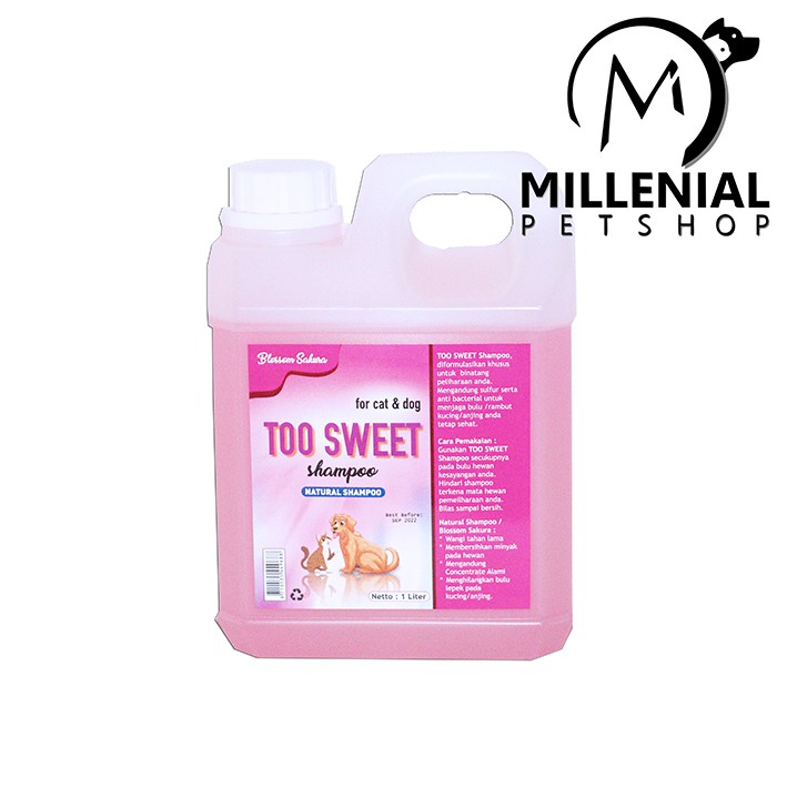 Shampo Shampoo Hewan Kucing anjing cat n dog Murah TOO SWEET 1 Litter Sampo natural wangi 1lt