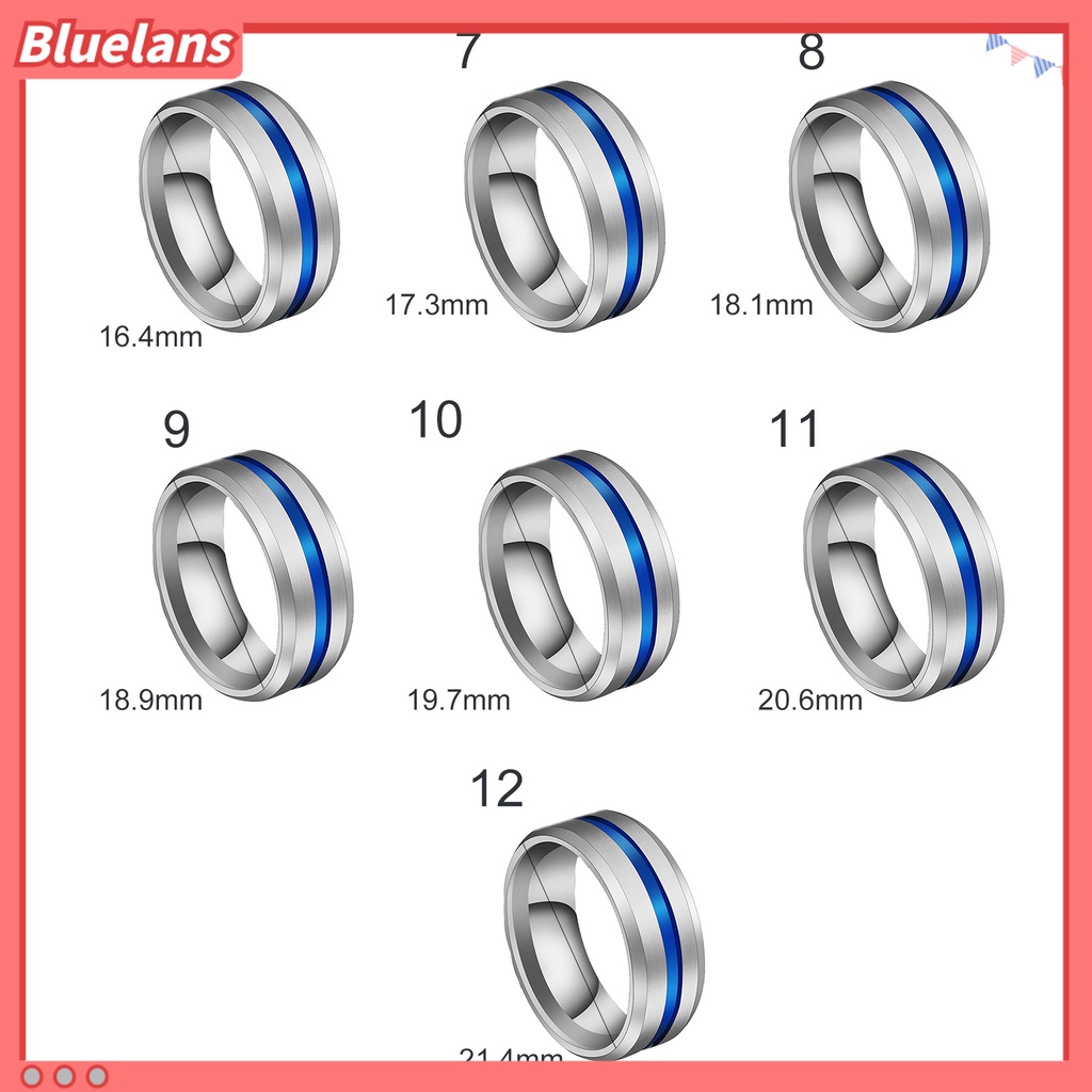 Bluelans Cincin Jari Warna Ganda Ukuran 8MM Untuk Unisex