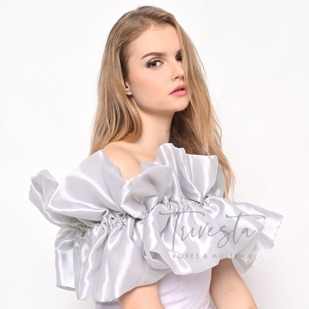 PAKET Ruffle Organza/Tille - / Penutup Dada / Cape / Kemben untuk Model MUA