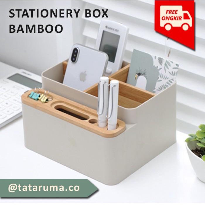 

Delia | Kyoda - Stationery Box Bambu Tempat Alat Tulis Kotak Penyimpanan