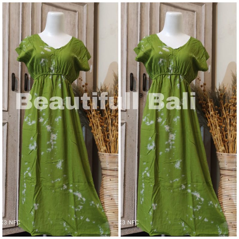 DASTER MANOHARA PANJANG BALI / DASTER MANOHARA TIE DYE BERCAK-Manohara Td Hijau