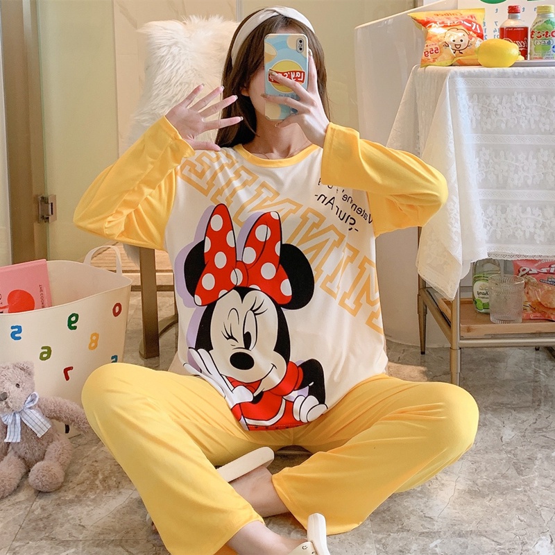 1112 SETELAN SET BAJU KAOS TIDUR PIYAMA KEKINIAN PP SPANDEK IMPORT FASHION WANITA KOREA PANJANG ONE 