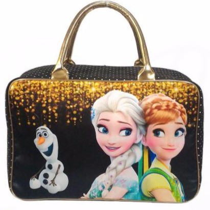 TRAVEL BAG SUPER KANVAS KARAKTER FROZEN**BLACK  (TAS KOPER JINJING/TAS RENANG)/TA001