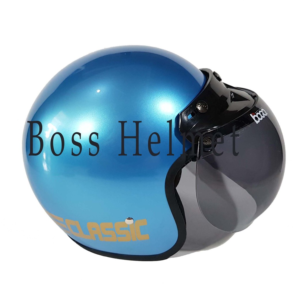 Helm Motor SNI Bogo List ice blue + kaca bogo original bukan jpn