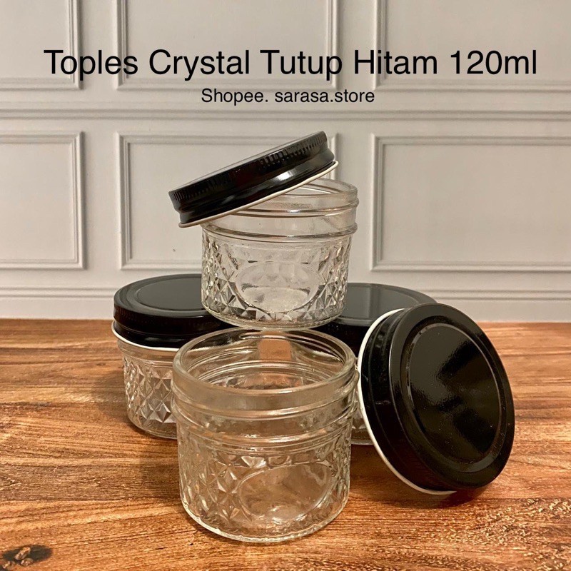 Agen Grosir Toples Jar Kaca Crystal Kemasan 120ml 120 Ml Kemasan Packaging Mewah Luxury Snack Kue Kering DoOJMBrt3qDdLJ