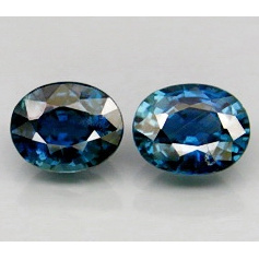 Matching Pair Oval 2.56tcw 7.5x5 mm Natural Unheated Blue Sapphire YZ695