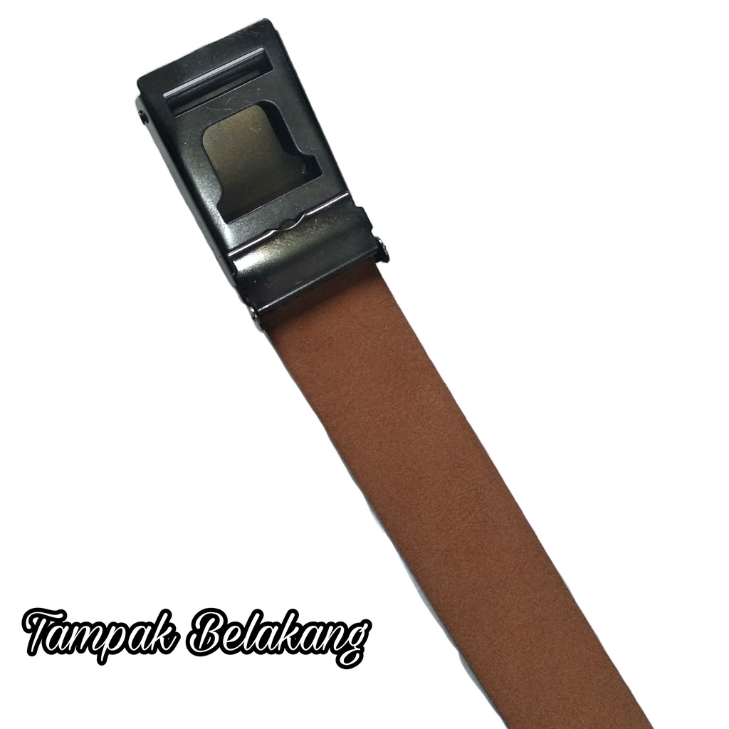 Ikat Pinggang Kulit Sintetis Sabuk Model Jepit Gesper Polos Panjang 120 Cm (S012)