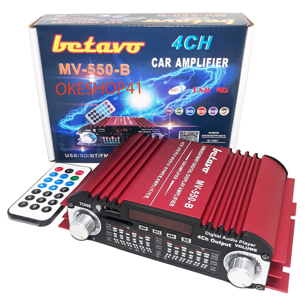 Betavo Power Amplifier Mini MV-550B Bluetooth Stereo Karaoke