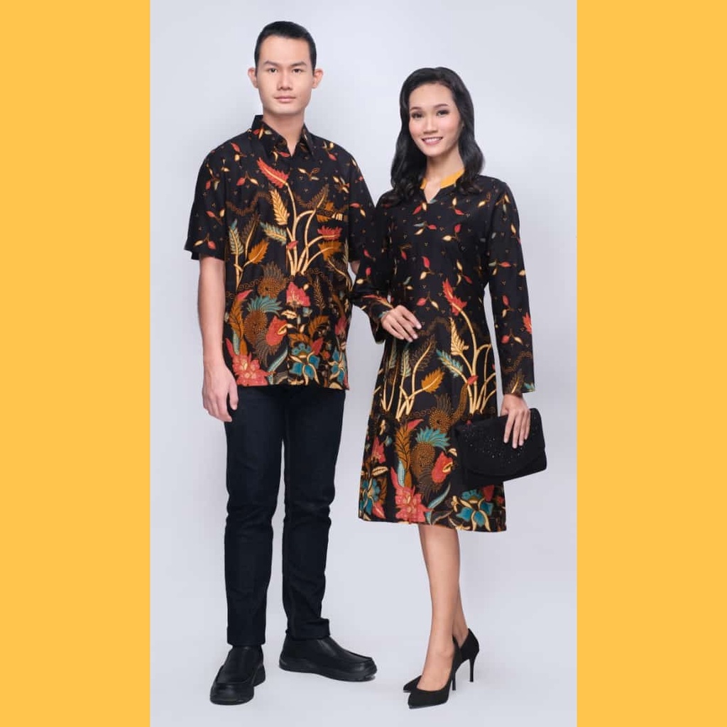 JIHAN KUNING BATIK COUPLE KELUARGA PASANGAN MODERN JUMBO PREMIUM SARIMBIT AYAH IBU ANAK DRESS TUNIK