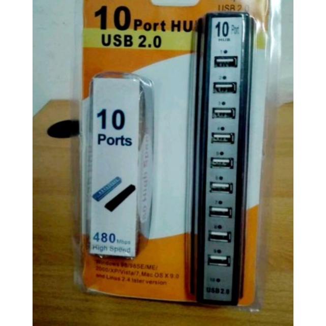 usb hub 10 port v 2,0 with adaptor m tech original