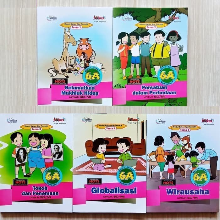 Buku Lks Modul Bahan Ajar Fokus Tematik Sd Kelas 6 Tema 1 2 3 4 5 Shopee Indonesia