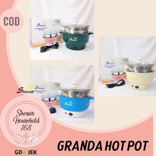 SHENAR HOT POT COOKING STEAMER ALAT MASAK ELEKTRIK BBQ COOKING PRAKTIS PAN- BISA COD