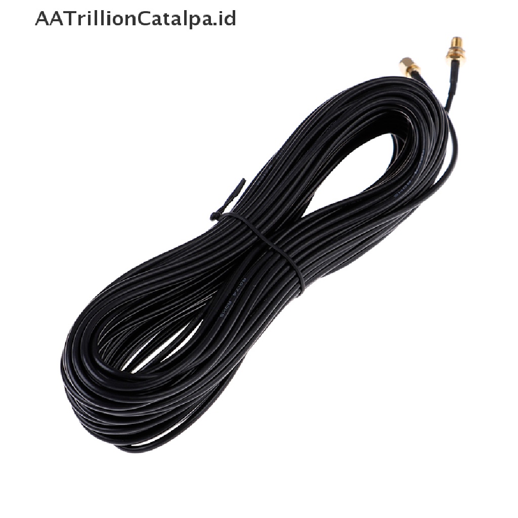 Aatrillioncatalpa 1PC Kabel extension Antena router WiFi RG174 RP-SMA male Ke female Panjang 20m