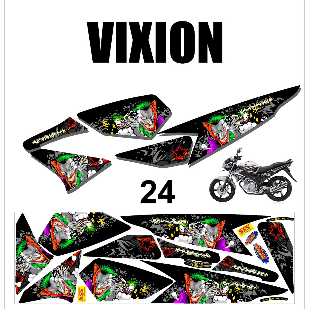 (cod)  VIXION OLD. Sticker Stiker Striping Lis Variasi Vixion Old Murah Desain DS OLD - 24