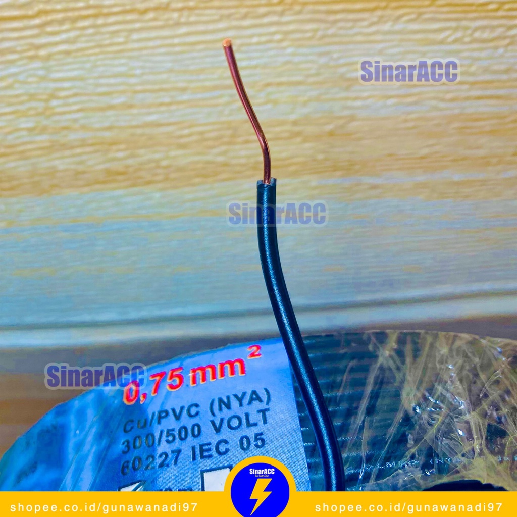 [50 METER] Kabel Kawat Tembaga Murni 1x0.75mm SNI VISICOM 50 meter 50m kabel tunggal NYA Visicom 1,5mm ROL gulung kabel kawat instalasi listrik rumah 1x0,75MM