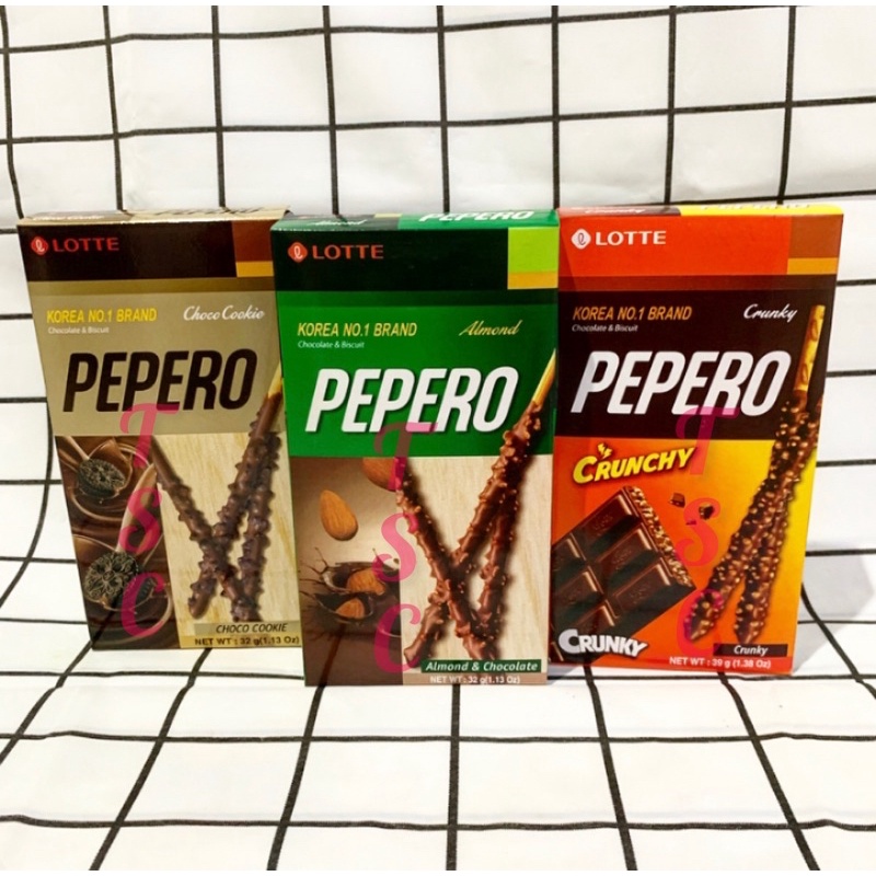 

Lotte Pepero Choco Cookie Pepero Almond Pepero Crunchy Pepero Chocolate & Biscuits / Peanut / Kacang