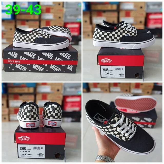 Sepatu Vans Authentic Checkerboard Abu Catur Original