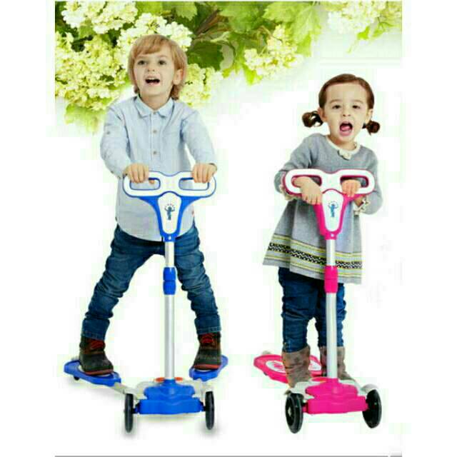 4 Wheel Kick Frog Scooter/Skuter Gunting Kodok/Otoped Anak Lipat Portable