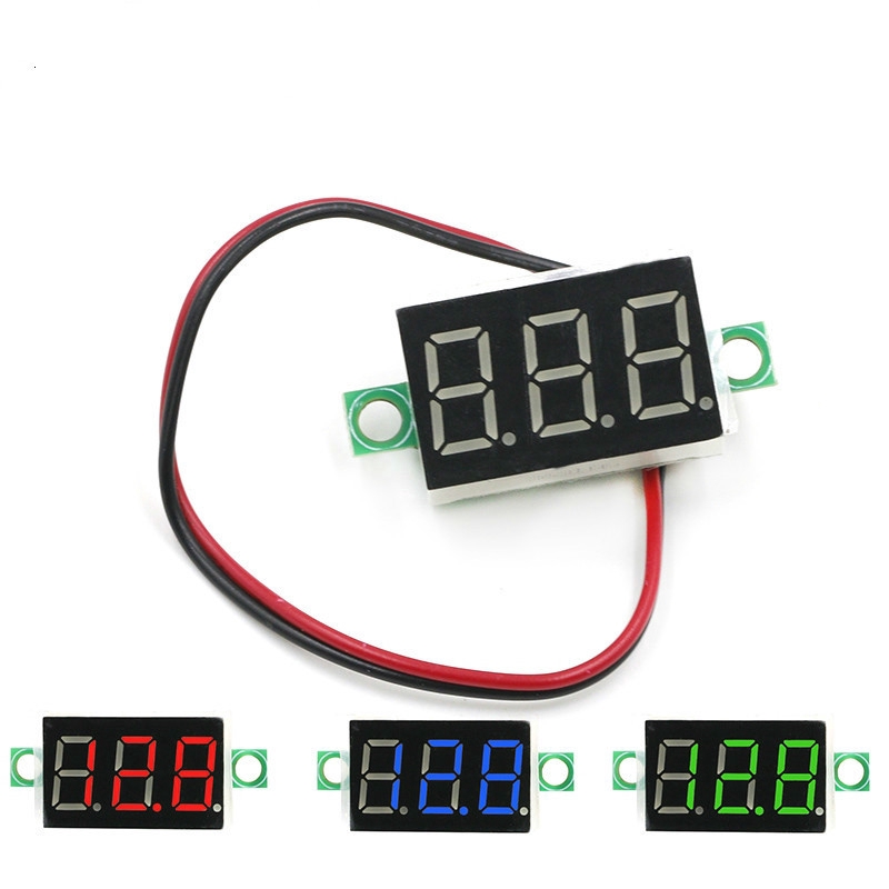 [DSP-9279] DC VOLTMETER TANPA FRAME 0.36&quot; 2 KABEL 4.5 - 30V DC VOLT METER HIJAU