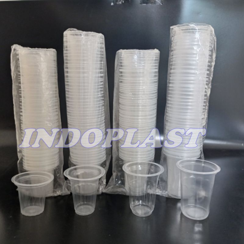 Cup Plastik / Cup Gelas / Gelas Plastik United Cup Mili Putih Ulir 130 160 220ml