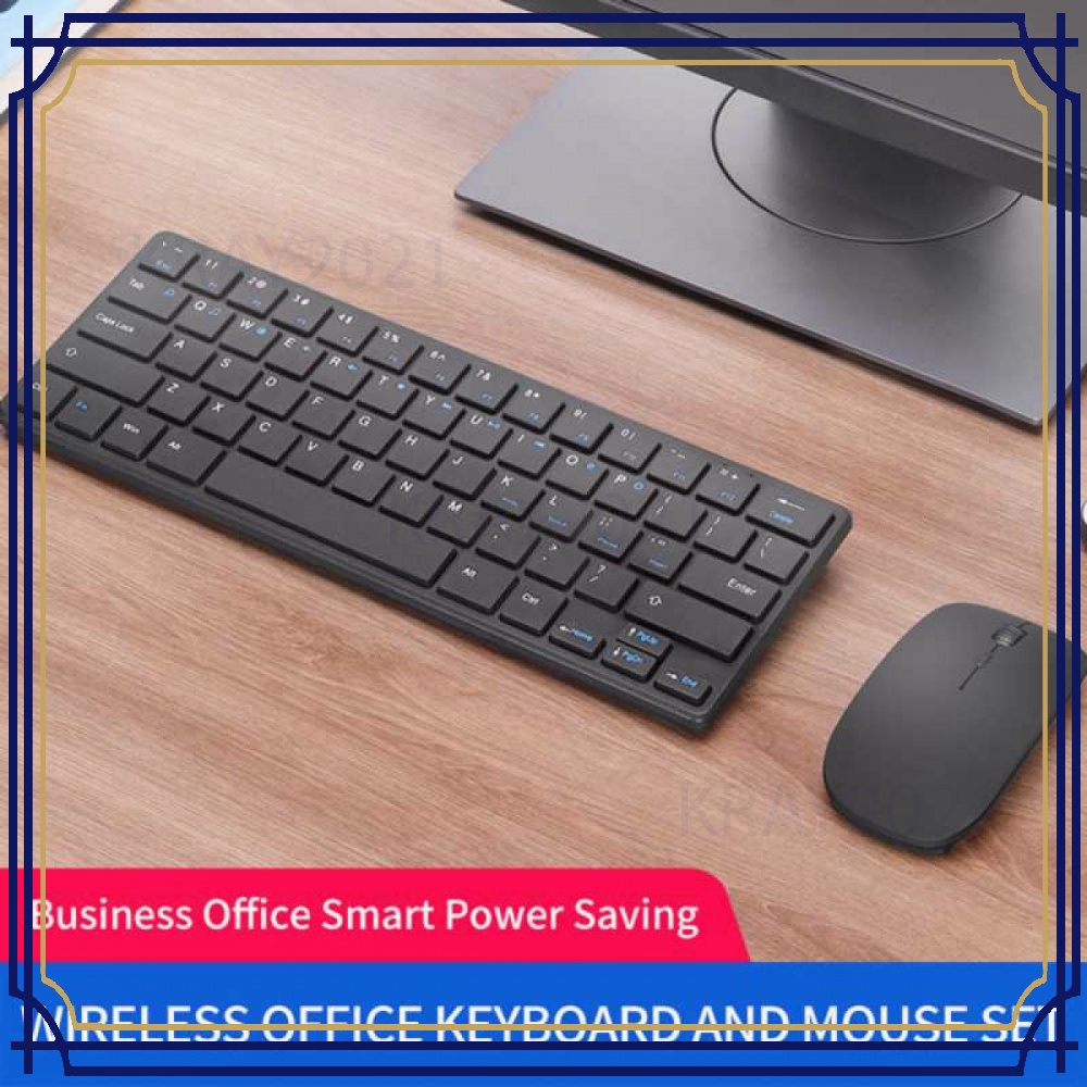 Wireless Keyboard Mouse Combo Ergonomic 64 Keys 2.4GHz JP107