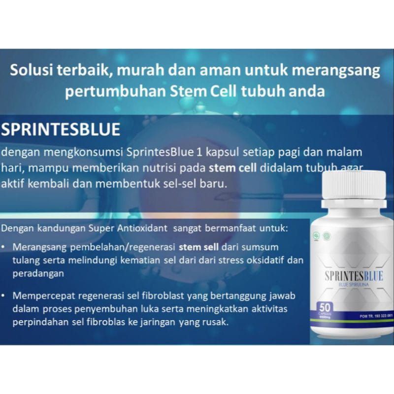 Suplemen Makanan Sprintes Blue Micro Algae 50 Capsule
