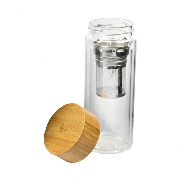 Kris Botol Kaca Infuser Double Wall Clear 350Ml Glass Infuser Bottle bn17