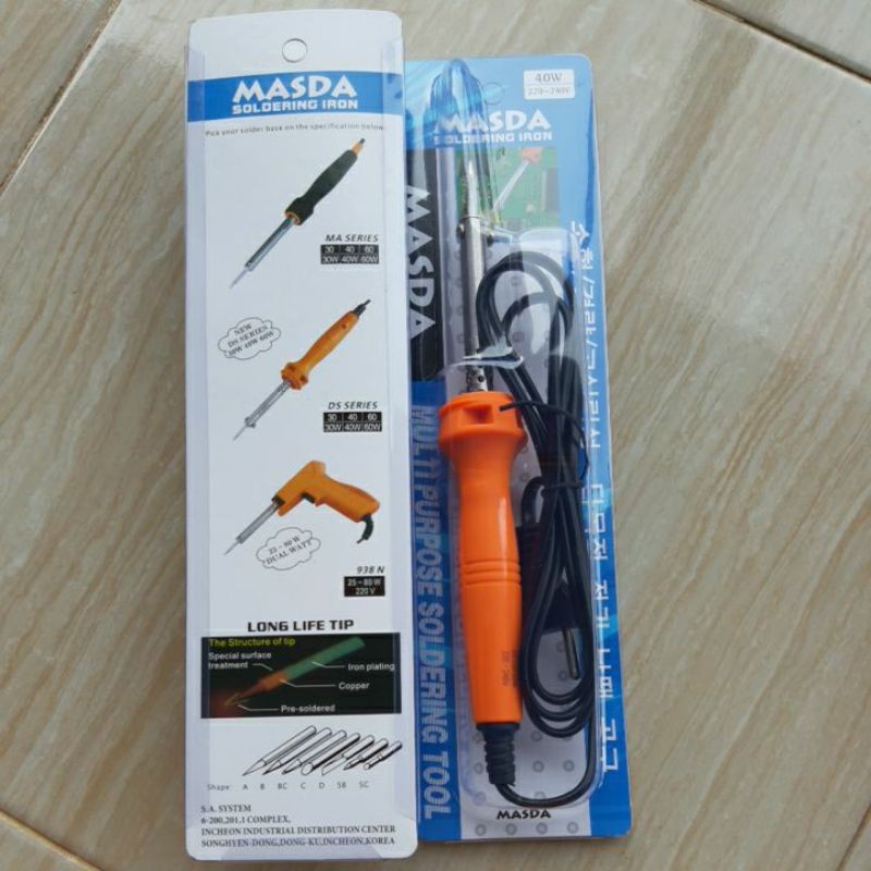 SOLDER SOLDERING IRON MASDA 40W  ORANGE