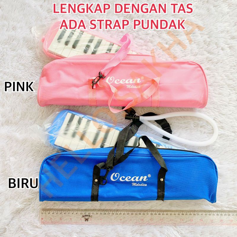 MAINAN ALAT MUSIK PIANIKA MERK OCEAN MELODICA ADA TAS JINJING TENTENG TALI STRAP PUNDAK PIANO TIUP