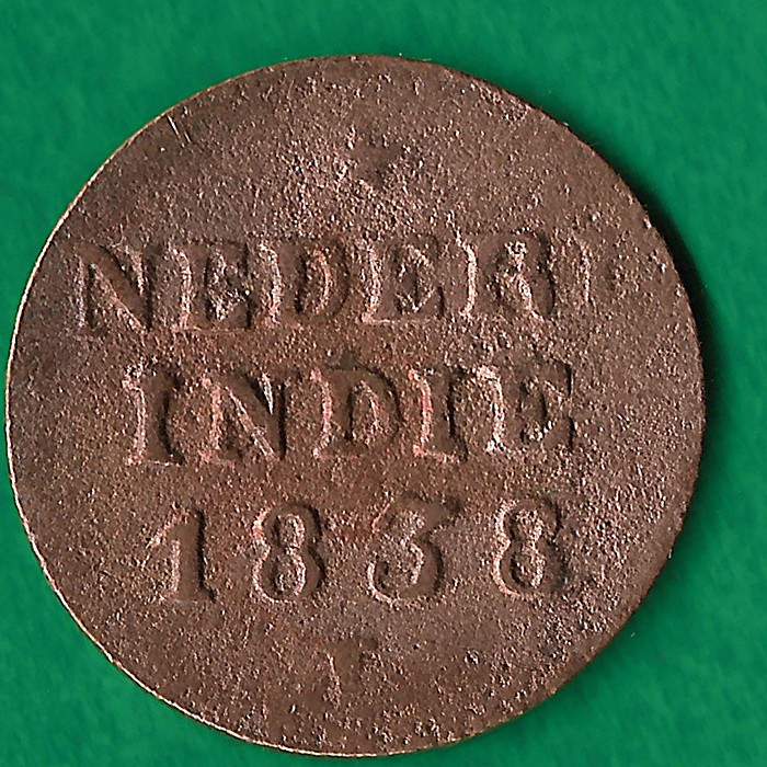 UK002 UANG KOIN KUNO INDONESIA ASLI 1 CENT/DUIT WILLEM 1 TAHUN 1838 UANG LOGAM GULDEN BELANDA