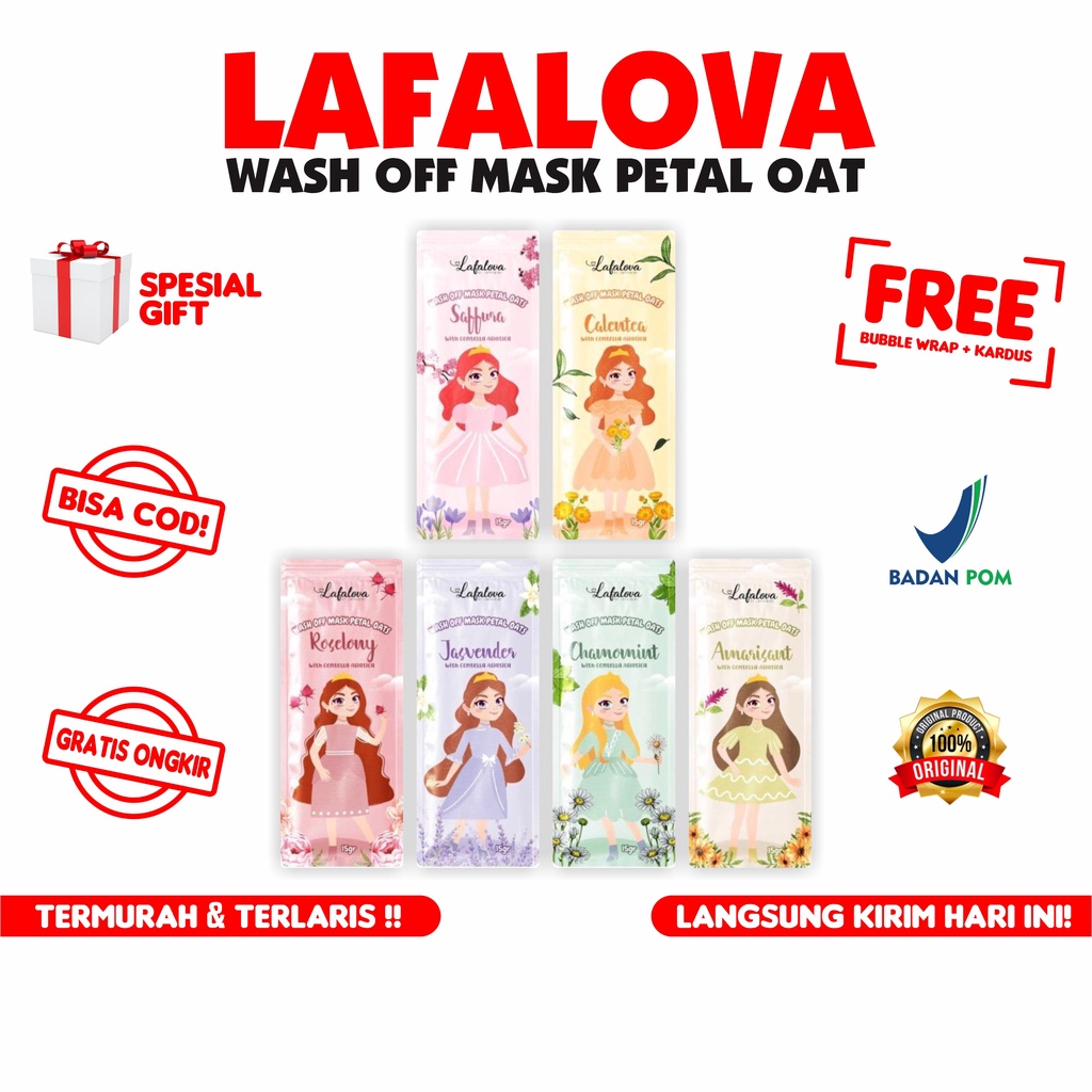 MASKER LAFALOVA Original (COD) Organik BPOM Petal Vitamin E Lavalofa Facemask Wajah Mask BPOM