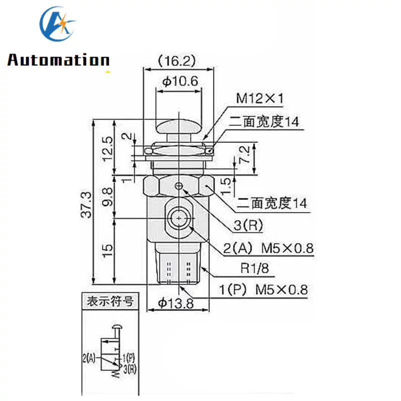 Toggle Switch TAC2-3P NC ulir cowok 1/8 inch Saklar Pneumatic DIY Valve Senapan Angin