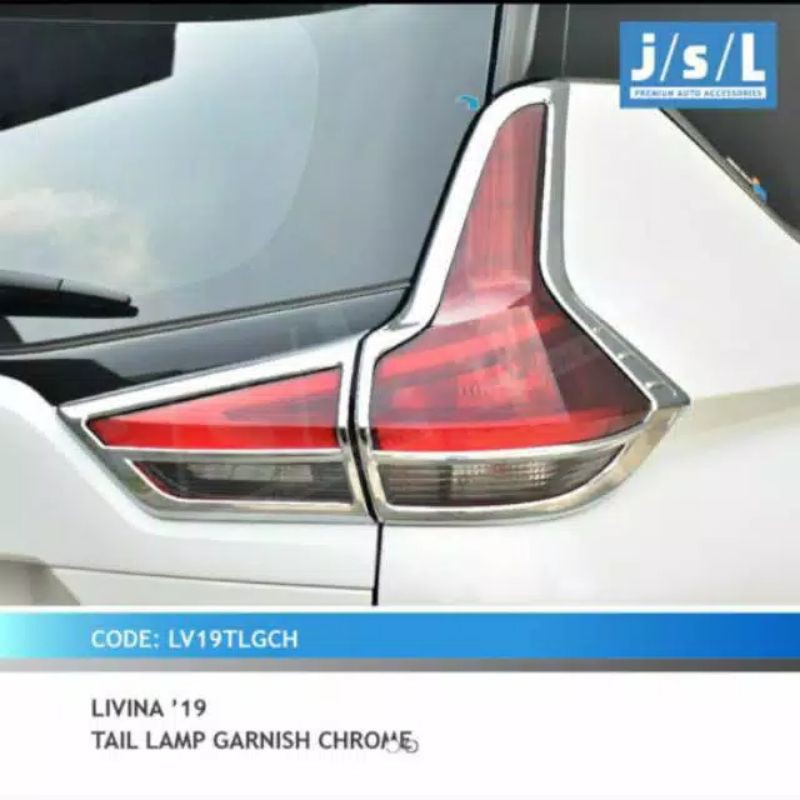 Garnish lampu belakang Xpander/ all new Livina Hitam Chrome Carbon / tail lamp garnish  jsl