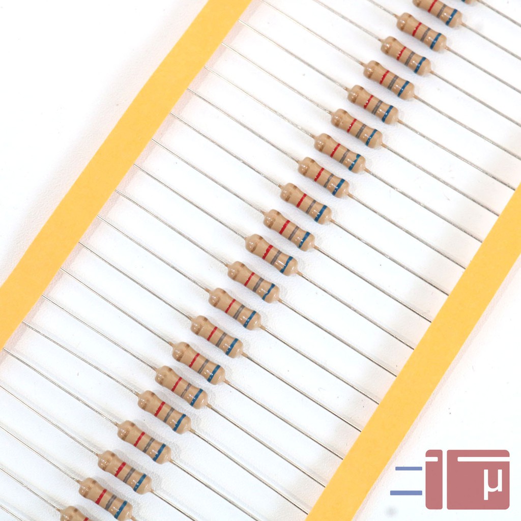 x10 Resistor 6K8 6.8K 1/2W Karbon 5% Taiwan Kaki Tembaga