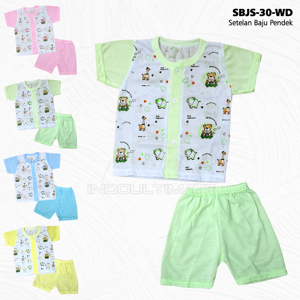 Setelan Baju Pendek + Celana Pendek Bayi (0-6 Bulan) Kualitas SNI Setelan Baju Bayi Baju Bayi Baru Lahir Baju Tidur Bayi Baju Harian Bayi Atasan Kaos Bayi Pakaian Bayi Celana Pendek bayi Celana Bayi Baru Lahir Perlengkapan Bayi Baru SBJS-30WD