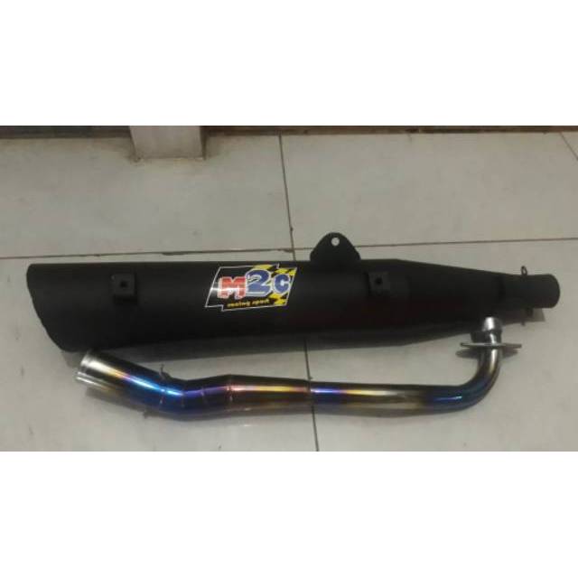 Knalpot bobokan supra x 125 wave leher blue