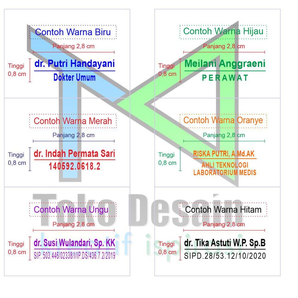 

(L6K8) STEMPEL NAMA |GURU | DOKTER | BIDAN | PERAWAT | SALES | SISWA | NIP | SIP | NAMA dan NOMOR HP //Diskon@spesial