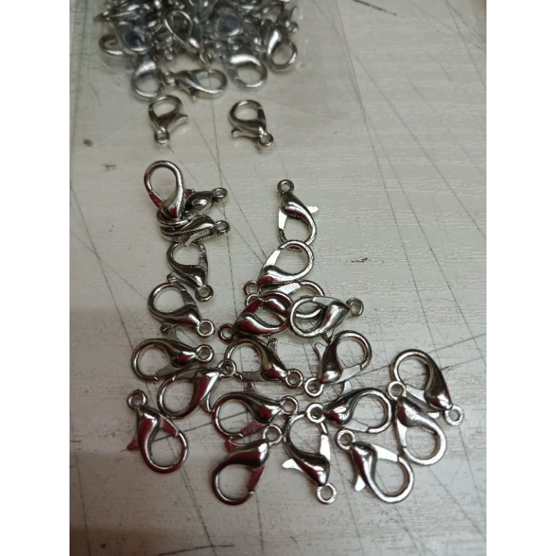 10 butir capit udang silver 12mm / cantelan masker /pengait kalung