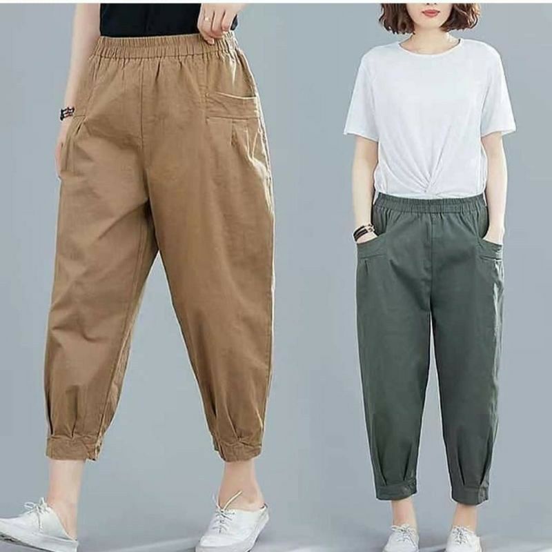 CELANA HARUKA PANTS HINATA BAGGY WILLOW KOREAN