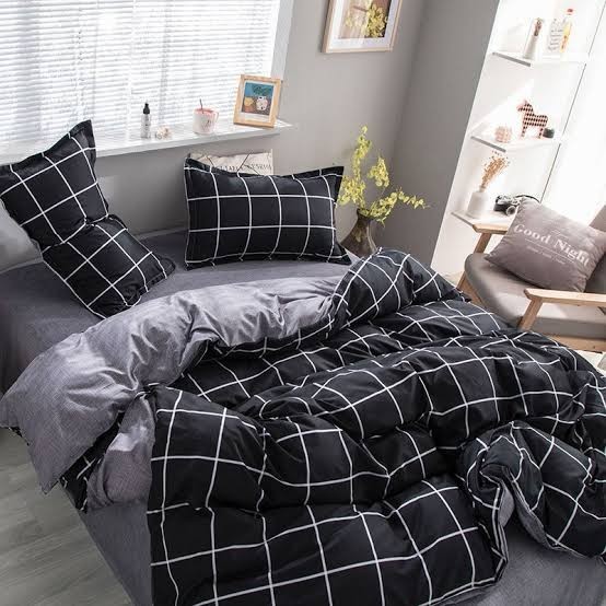Set Bedcover Sprei Katun Lokal Motif Marco Hitam 120X200 100X200 Sprei Aesthetic Korea