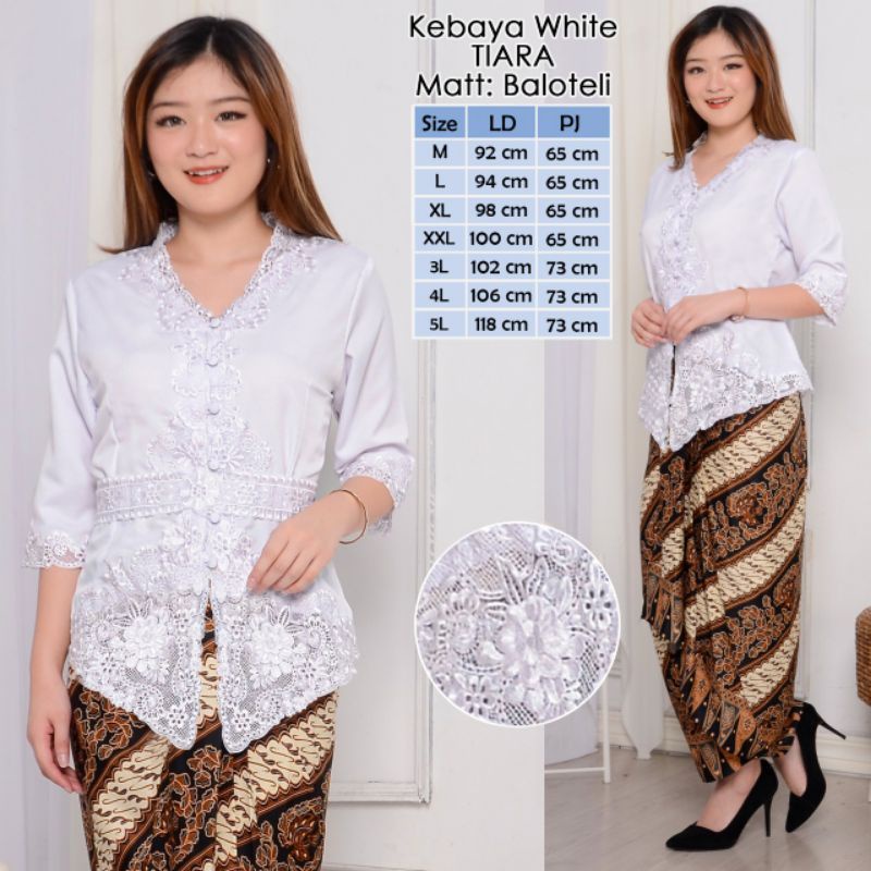 Atasan Kebaya Encim Senada Modern Aplikasi Brokat