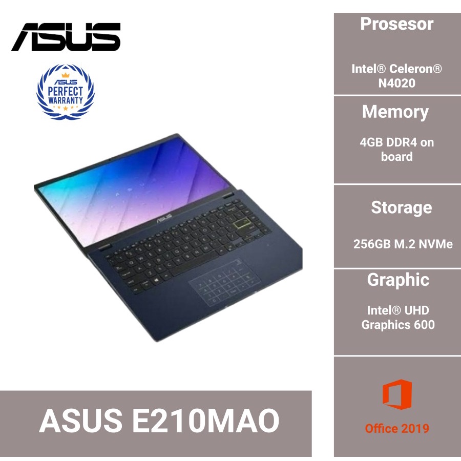 Asus E210MAO N4020 4GB 256GB Win10+OHS 2019