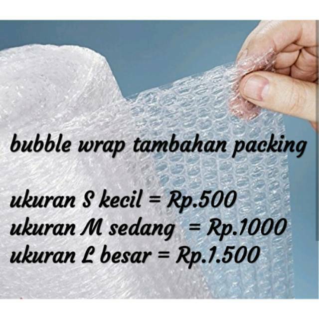 

Bubble wrap untuk packing ukuran S M L kecil sedang dan besar